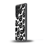 acid smiles bw back phone cover | glass case for samsung galaxy s25 ultra