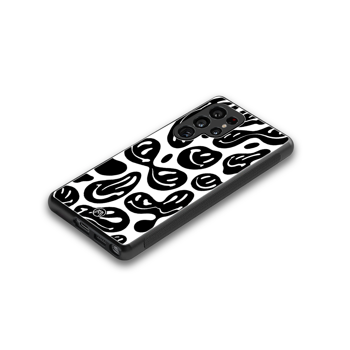 acid smiles bw back phone cover | glass case for samsung galaxy s25 ultra