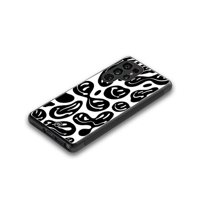 acid smiles bw back phone cover | glass case for samsung galaxy s25 ultra