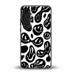 acid smiles bw back phone cover | glass case for samsung galaxy s24