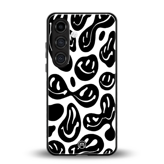 acid smiles bw back phone cover | glass case for samsung galaxy s23 plus