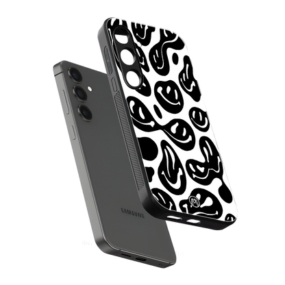 acid smiles bw back phone cover | glass case for samsung galaxy s24 fe
