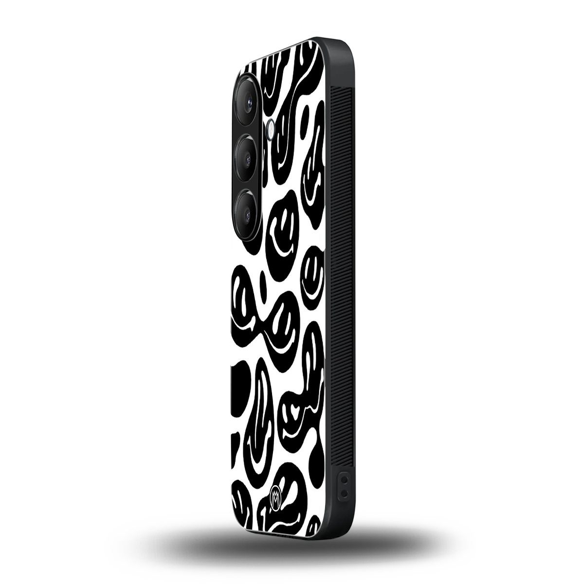 acid smiles bw back phone cover | glass case for samsung galaxy s23 plus