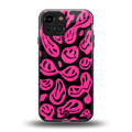 acid smiles black pink back phone cover | glass case for iphone 13 mini