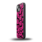 acid smiles black pink back phone cover | glass case for iphone 13 mini