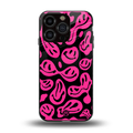 acid smiles black pink back phone cover | glass case for iphone 13 pro