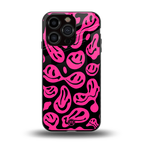 acid smiles black pink back phone cover | glass case for iphone 13 pro