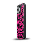 acid smiles black pink back phone cover | glass case for iphone 13 pro
