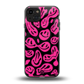 acid smiles black pink back phone cover | glass case for iphone 15