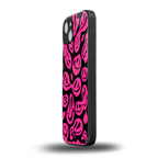 acid smiles black pink back phone cover | glass case for iphone 15
