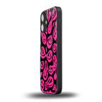 acid smiles black pink back phone cover | glass case for iphone 16