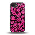 acid smiles black pink back phone cover | glass case for iphone 16e