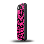acid smiles black pink back phone cover | glass case for iphone 16e