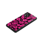 acid smiles black pink back phone cover | glass case for nothing phone 1