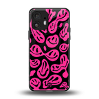 acid smiles black pink back phone cover | glass case for nothing phone 2