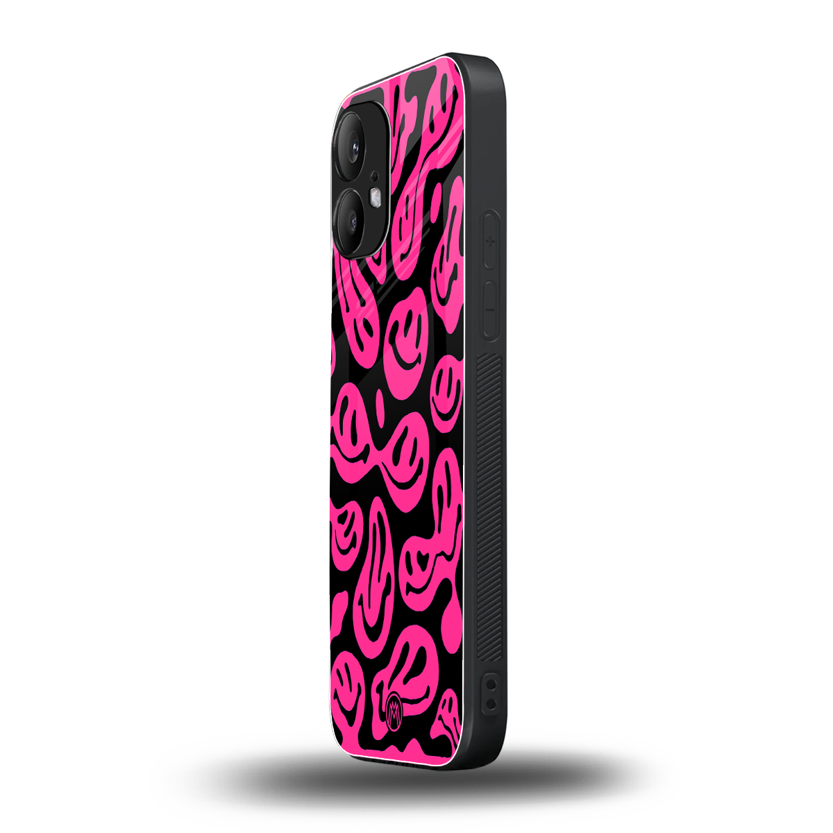 acid smiles black pink back phone cover | glass case for nothing phone 2