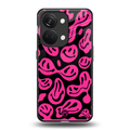 acid smiles black pink back phone cover | glass case for oneplus nord 3
