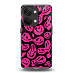 acid smiles black pink back phone cover | glass case for oneplus nord 3