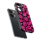 acid smiles black pink back phone cover | glass case for oneplus nord 3