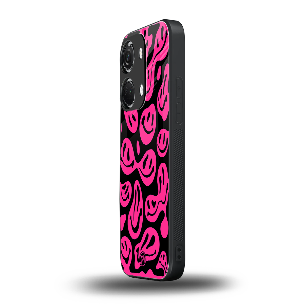 acid smiles black pink back phone cover | glass case for oneplus nord 3