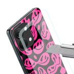 acid smiles black pink back phone cover | glass case for oneplus nord 3