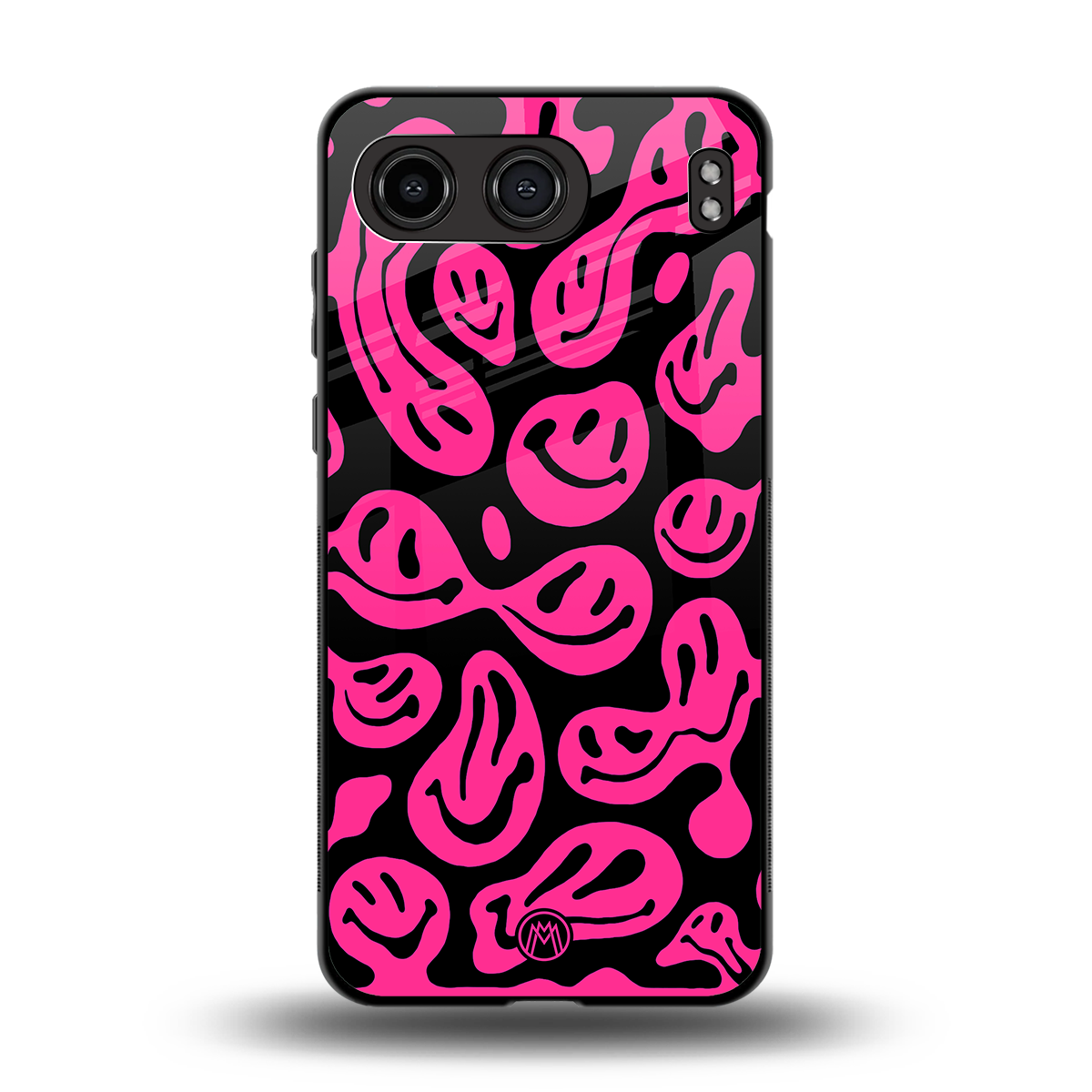 acid smiles black pink back phone cover | glass case for oneplus nord 4