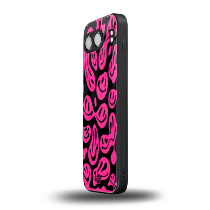 acid smiles black pink back phone cover | glass case for oneplus nord 4