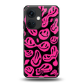 acid smiles black pink back phone cover | glass case for oneplus nord ce 3