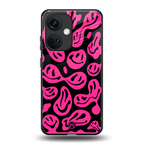 acid smiles black pink back phone cover | glass case for oneplus nord ce 3