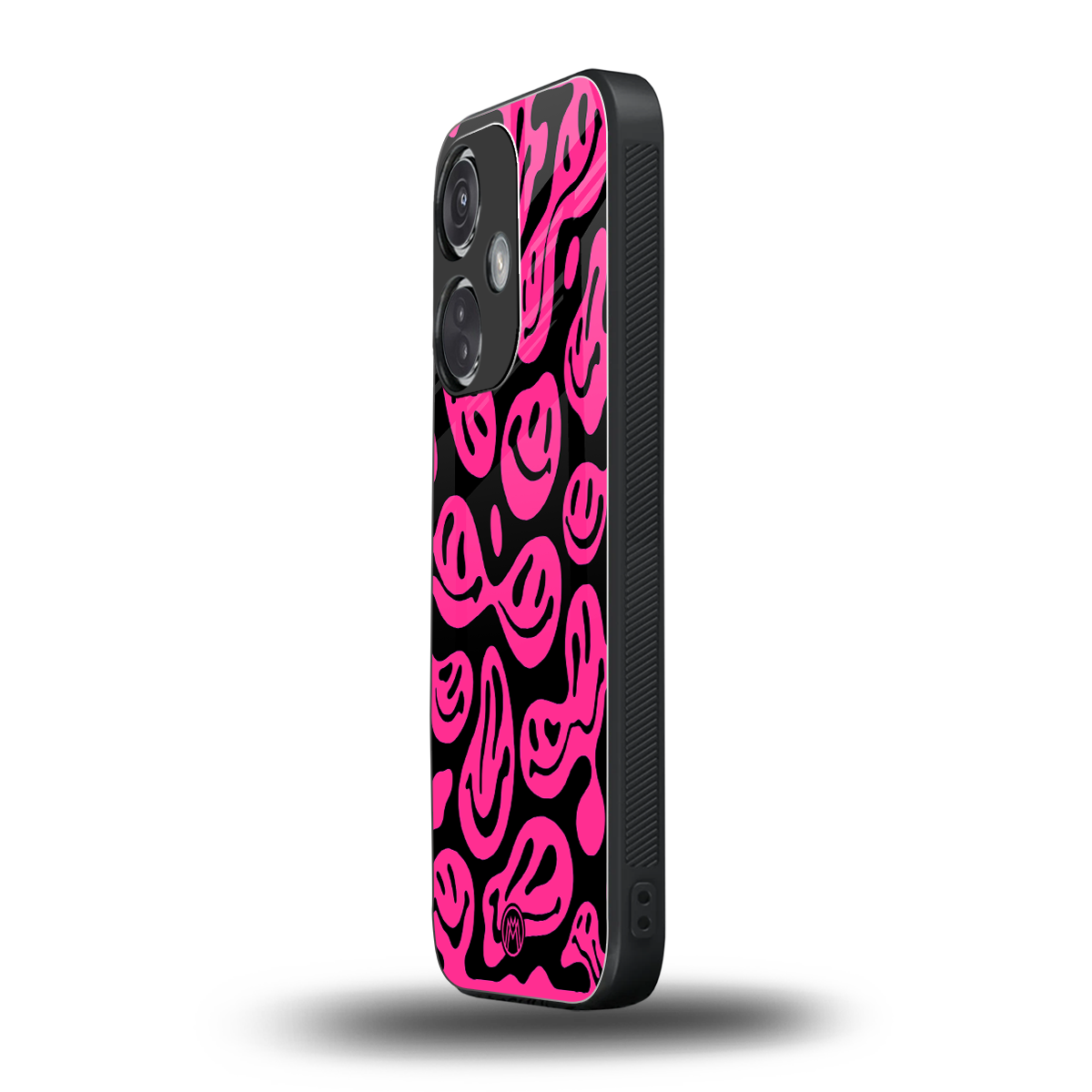 acid smiles black pink back phone cover | glass case for oneplus nord ce 3