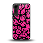 acid smiles black pink back phone cover | glass case for oneplus nord ce 4 lite