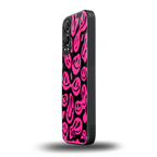 acid smiles black pink back phone cover | glass case for oneplus nord ce 4 lite