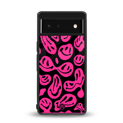 acid smiles black pink back phone cover | glass case for Google Pixel 6A