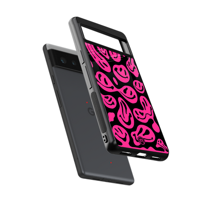 acid smiles black pink back phone cover | glass case for Google Pixel 6A