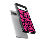 acid smiles black pink back phone cover | glass case for google pixel 7 pro