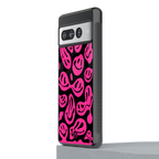 acid smiles black pink back phone cover | glass case for google pixel 7 pro