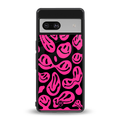 acid smiles black pink back phone cover | glass case for Google Pixel 7