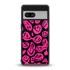 acid smiles black pink back phone cover | glass case for Google Pixel 7