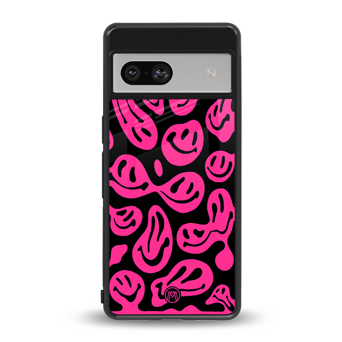 acid smiles black pink back phone cover | glass case for Google Pixel 7