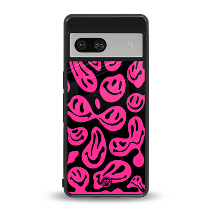 acid smiles black pink back phone cover | glass case for Google Pixel 7