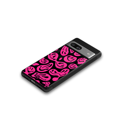 acid smiles black pink back phone cover | glass case for Google Pixel 7A