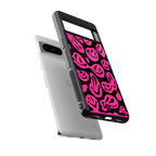acid smiles black pink back phone cover | glass case for google pixel 8 pro