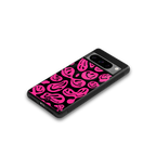 acid smiles black pink back phone cover | glass case for google pixel 8 pro