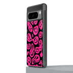 acid smiles black pink back phone cover | glass case for google pixel 8 pro
