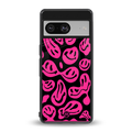 acid smiles black pink back phone cover | glass case for Google Pixel 8