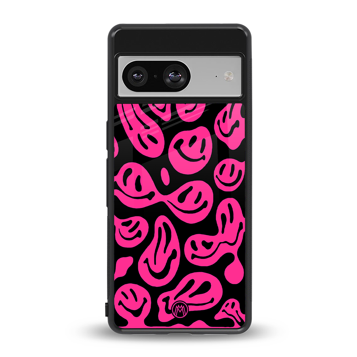 acid smiles black pink back phone cover | glass case for Google Pixel 8