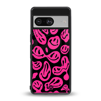acid smiles black pink back phone cover | glass case for Google Pixel 8
