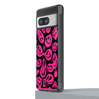 acid smiles black pink back phone cover | glass case for Google Pixel 8
