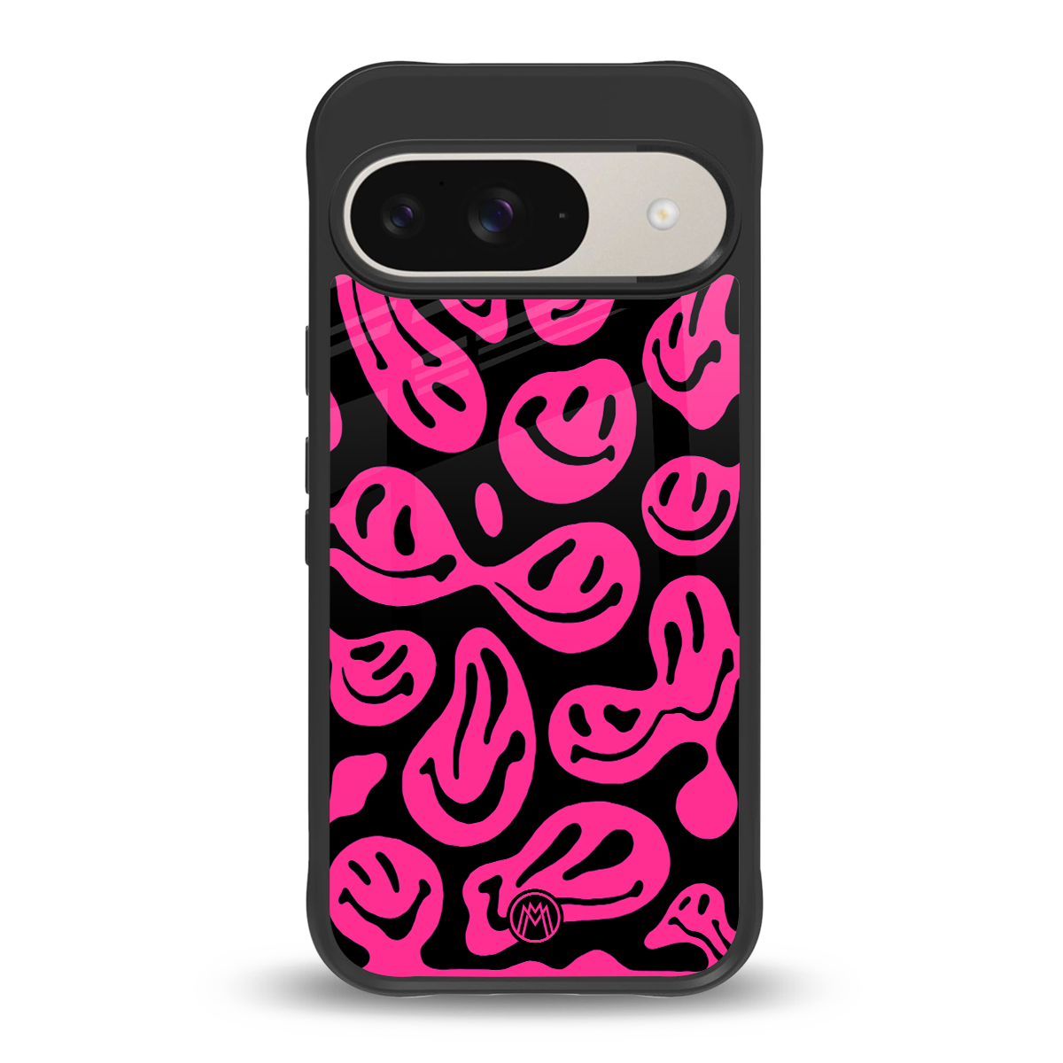 acid smiles black pink back phone cover | glass case for google pixel 9