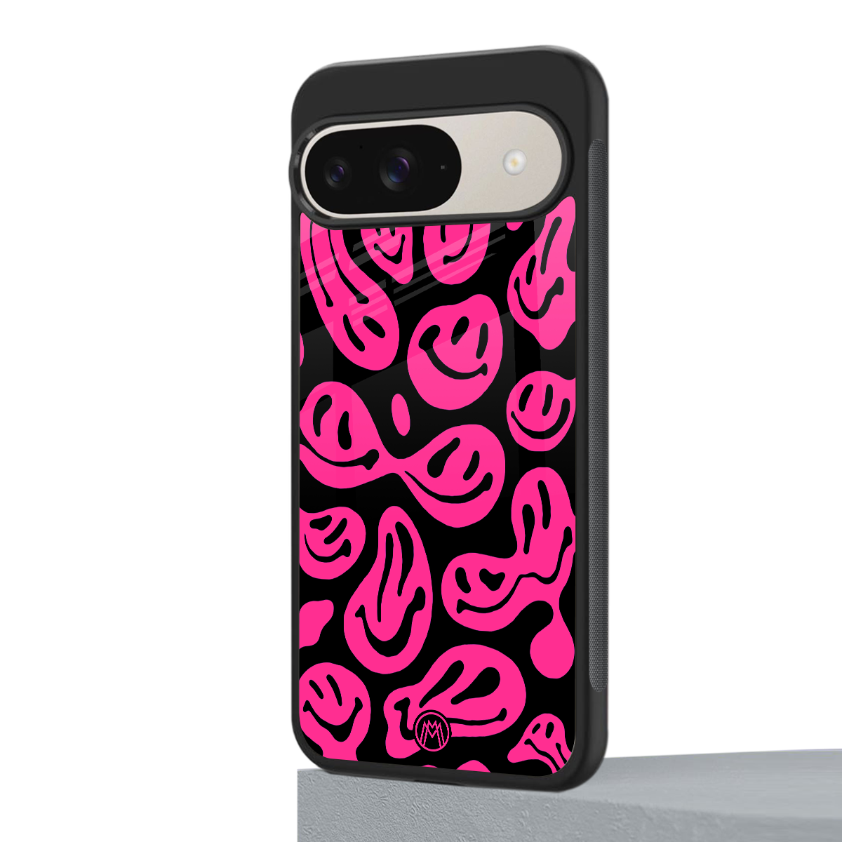 acid smiles black pink back phone cover | glass case for google pixel 9
